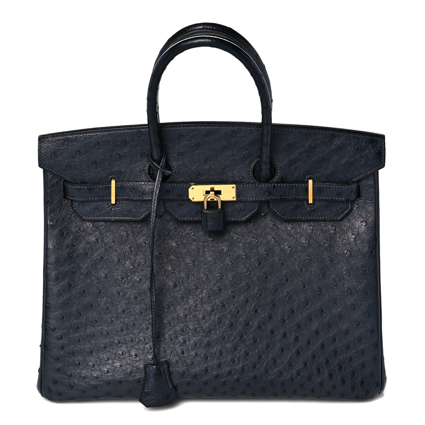 Ostrich Birkin 35 Bleu Indigo