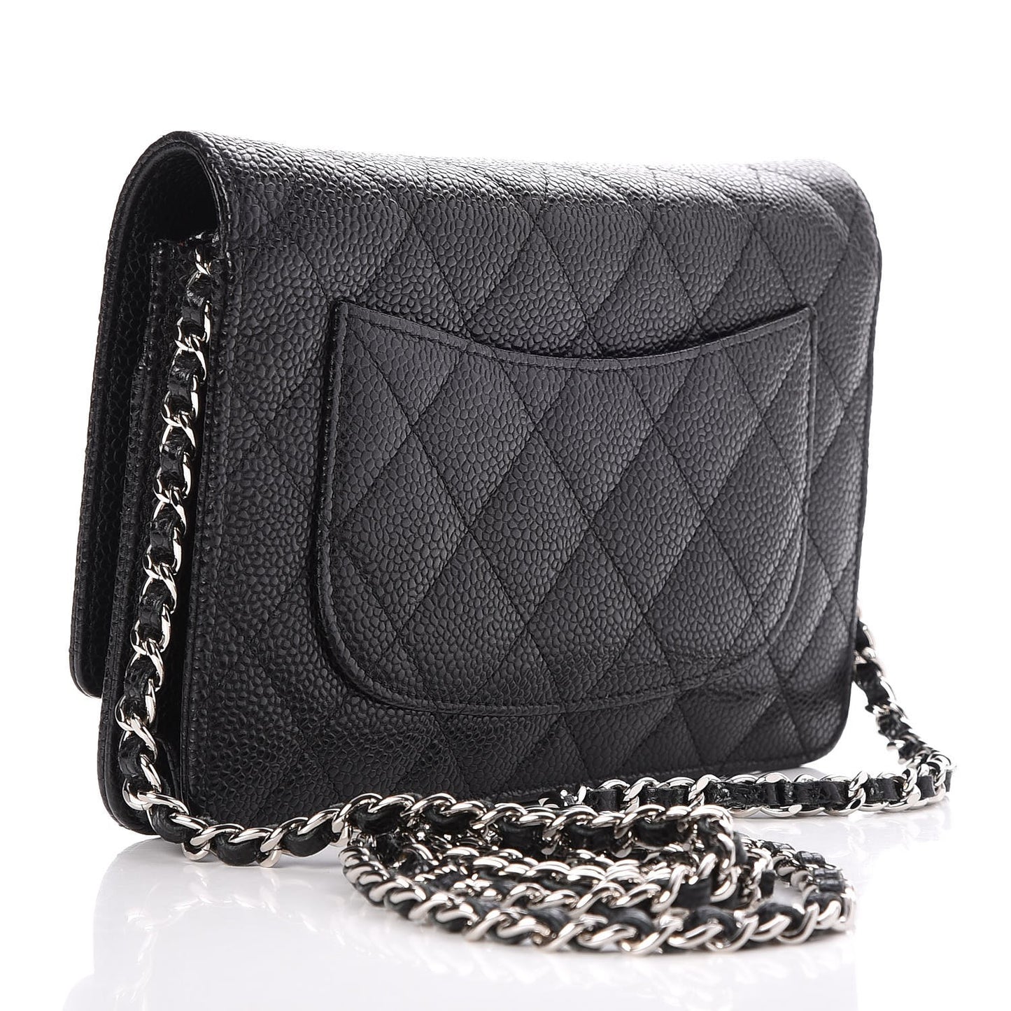 Caviar Quilted Wallet On Chain WOC Black