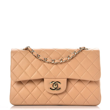 Chanel Lambskin Quilted Small Double Flap Beige 1 of 8