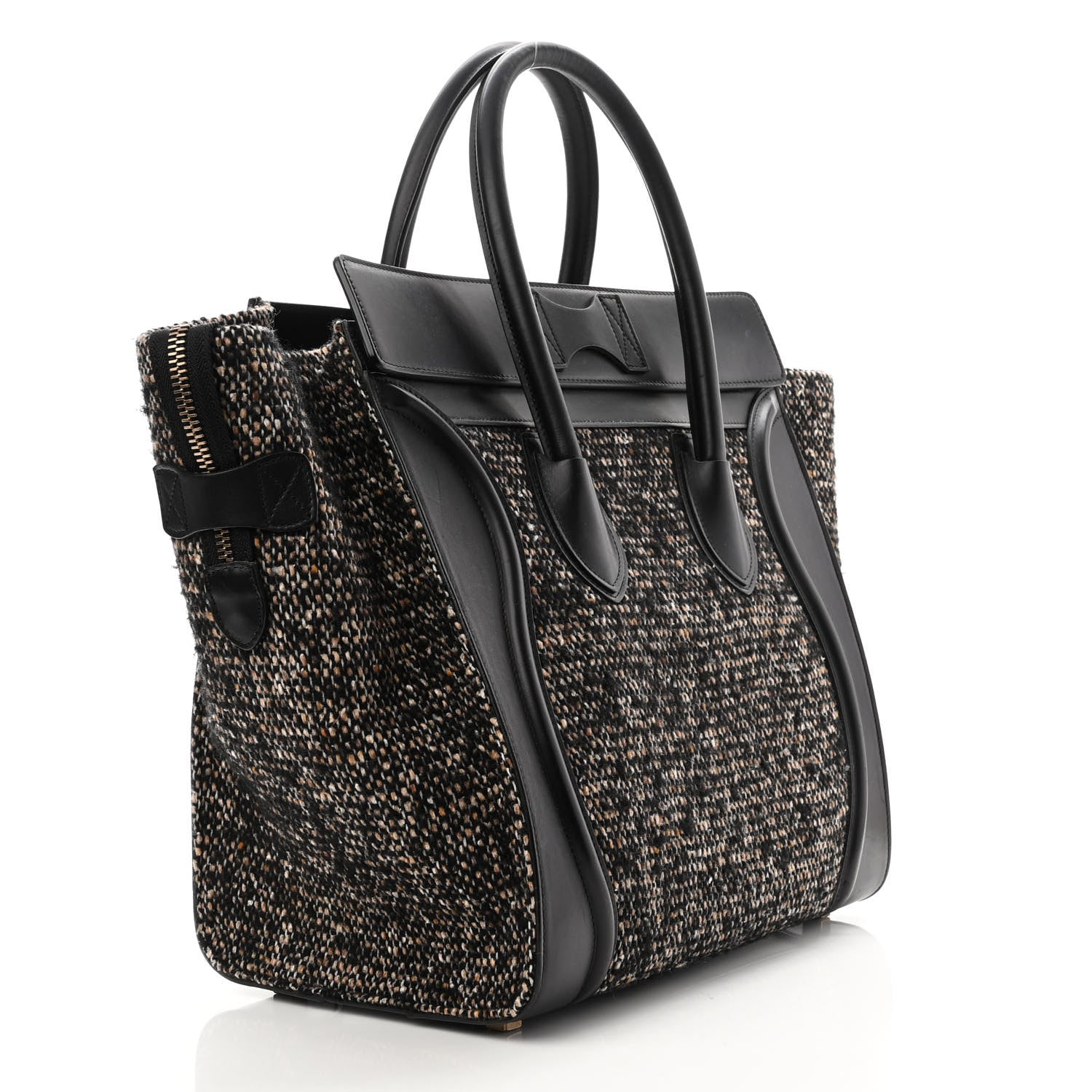 Celine Twill Smooth Calfskin Mini Luggage Dune Black 3 of 9