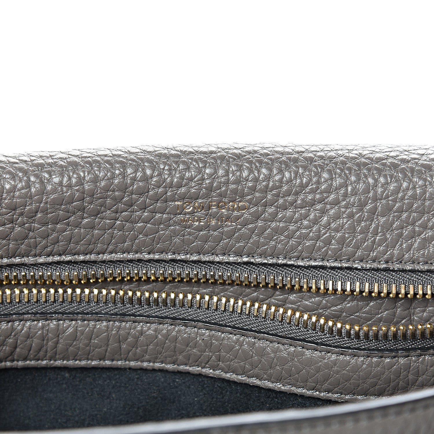 Tom Ford Grained Calfskin Soft Jennifer Saddle Bag Graphite 5 of 14