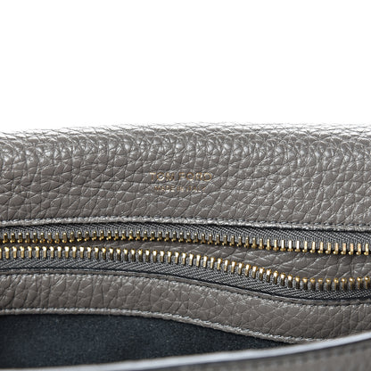 Tom Ford Grained Calfskin Soft Jennifer Saddle Bag Graphite 5 of 14