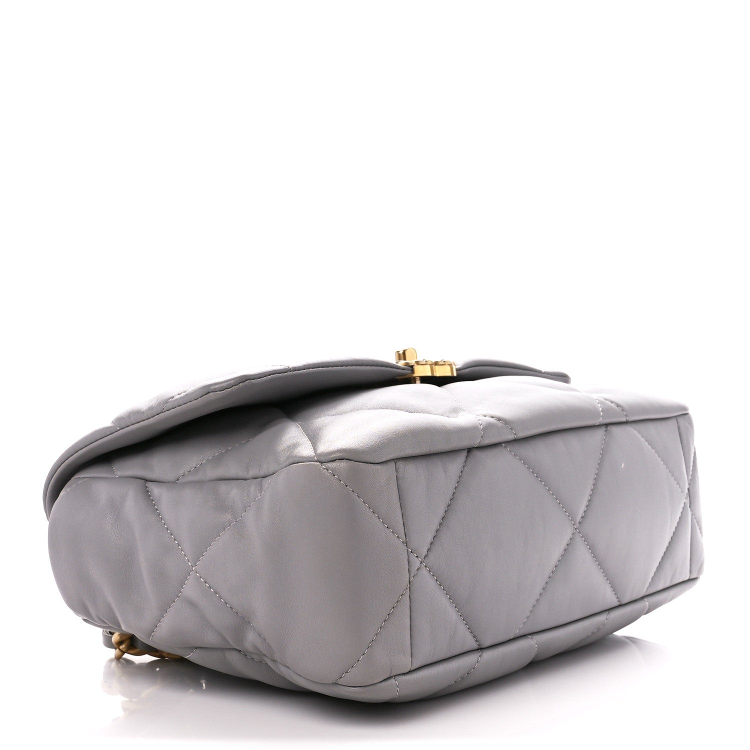 Chanel Lambskin Quilted Large Chanel 19 Flap Grey 4 of 12