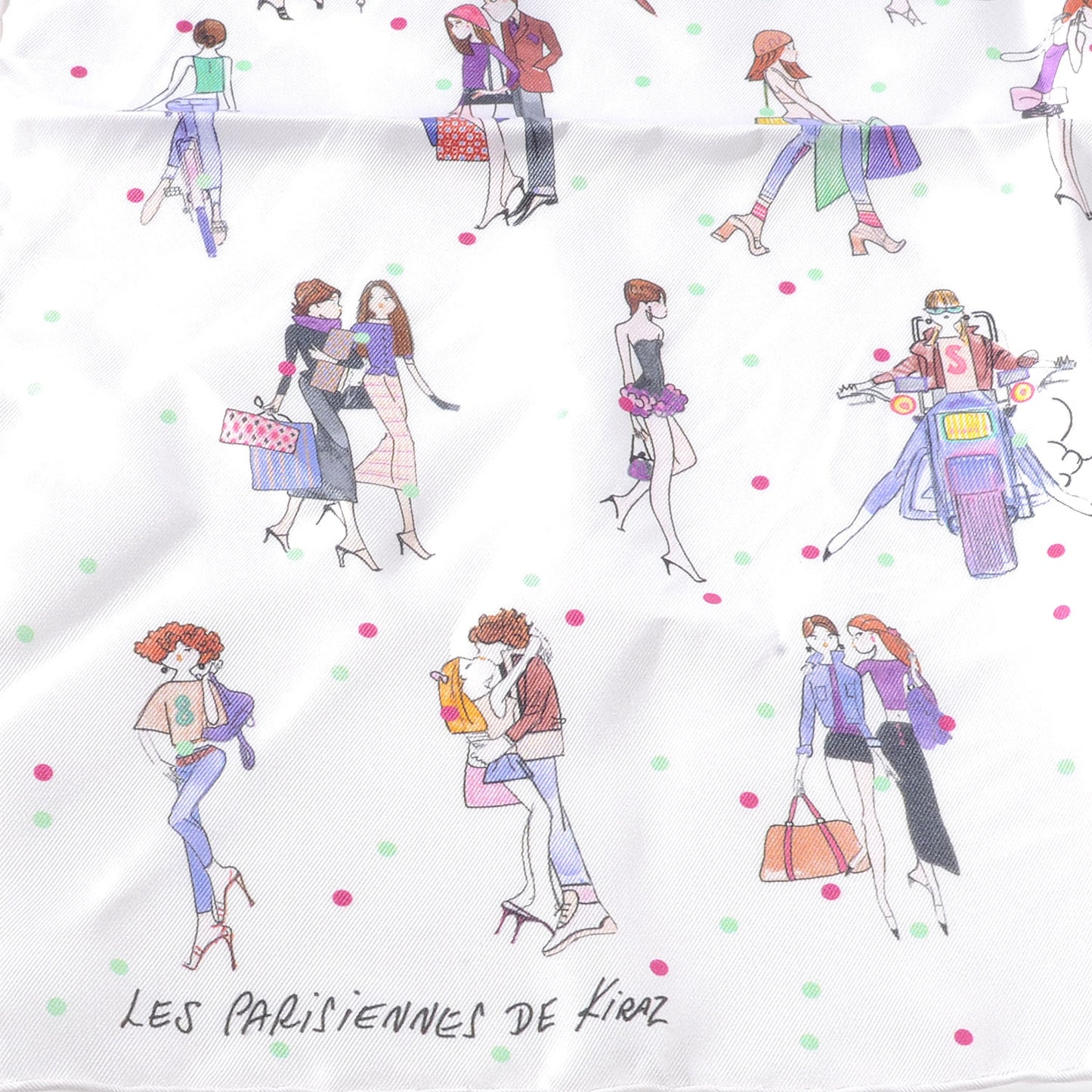 Silk Les Parisiennes De Kiraz Pocket Square Scarf