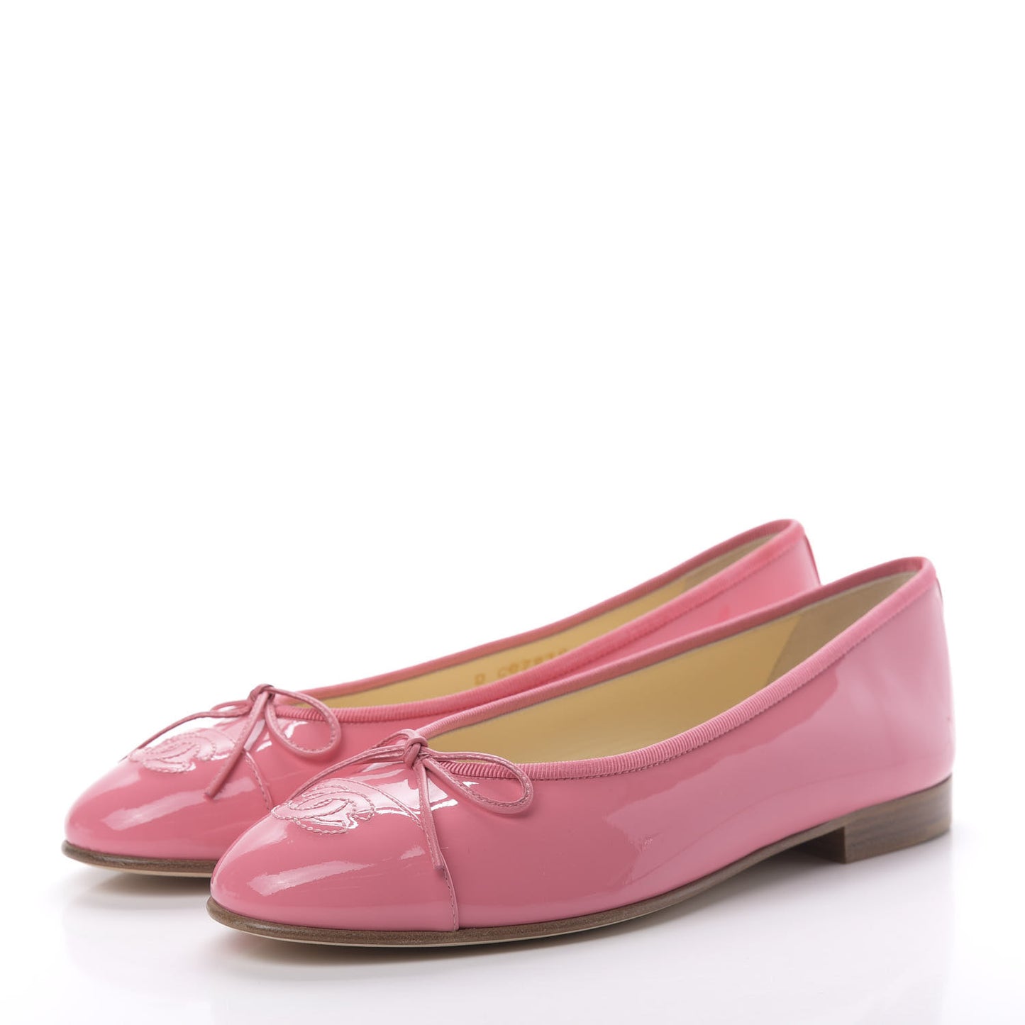 Patent CC Cap Toe Ballerina Flats 37.5 Light Pink