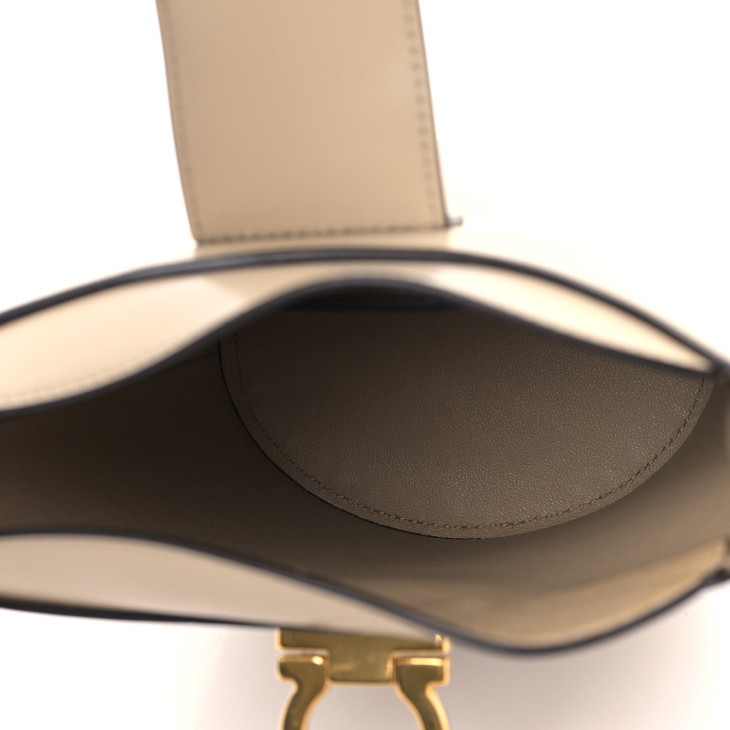 Salvatore Ferragamo Calfskin Small Trifolio Bucket Shoulder Bag Beige 4 of 7