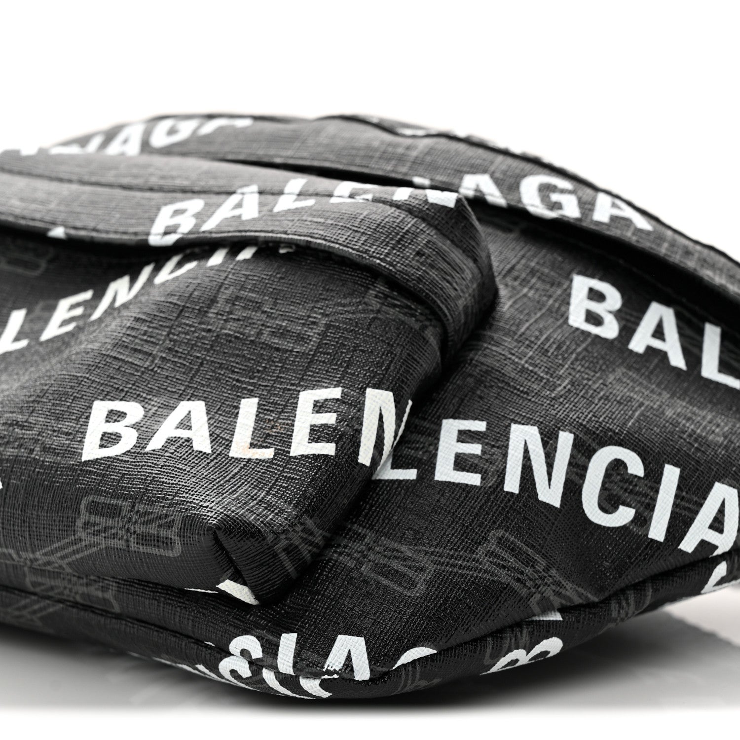 Balenciaga Coated Canvas BB Monogram Allover Logo Medium Signature Beltpack Black Grey White Black Grey White 9 of 9