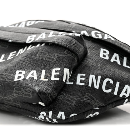 Balenciaga Coated Canvas BB Monogram Allover Logo Medium Signature Beltpack Black Grey White Black Grey White 9 of 9