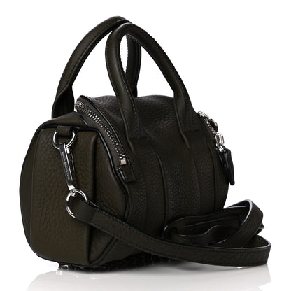Alexander Wang Pebbled Calfskin Mini Rockie Matte Khaki Green Rhodium Hardware 3 of 12