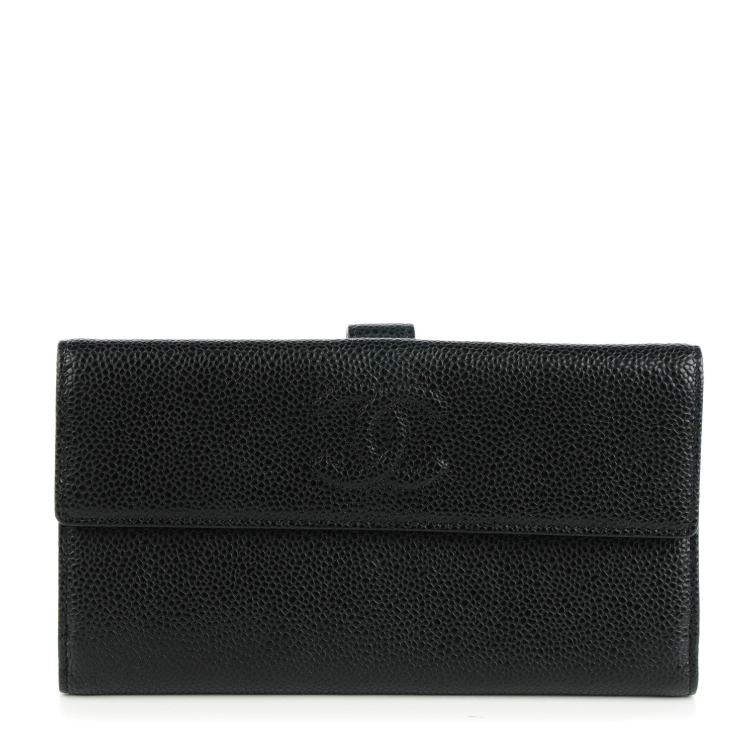 Chanel Caviar CC Long Flap Wallet Black 1 of 8