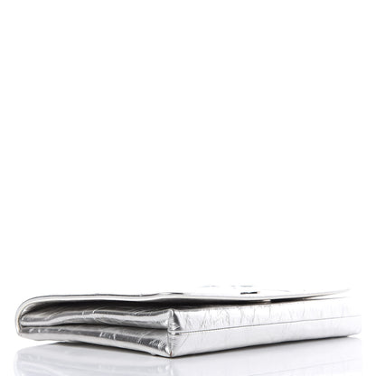 Christian Dior Metallic Calfskin Diorama Clutch Silver 4 of 8