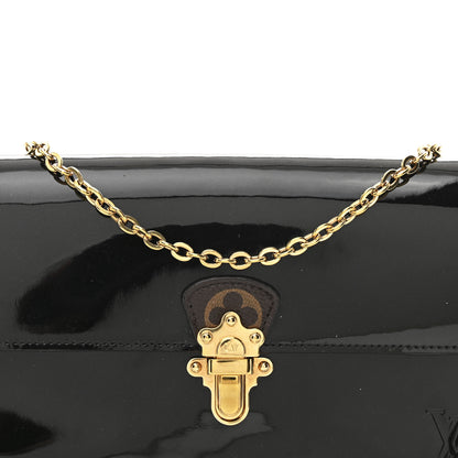 Louis Vuitton Patent Calfskin Monogram Cherrywood Chain Wallet Black 7 of 9