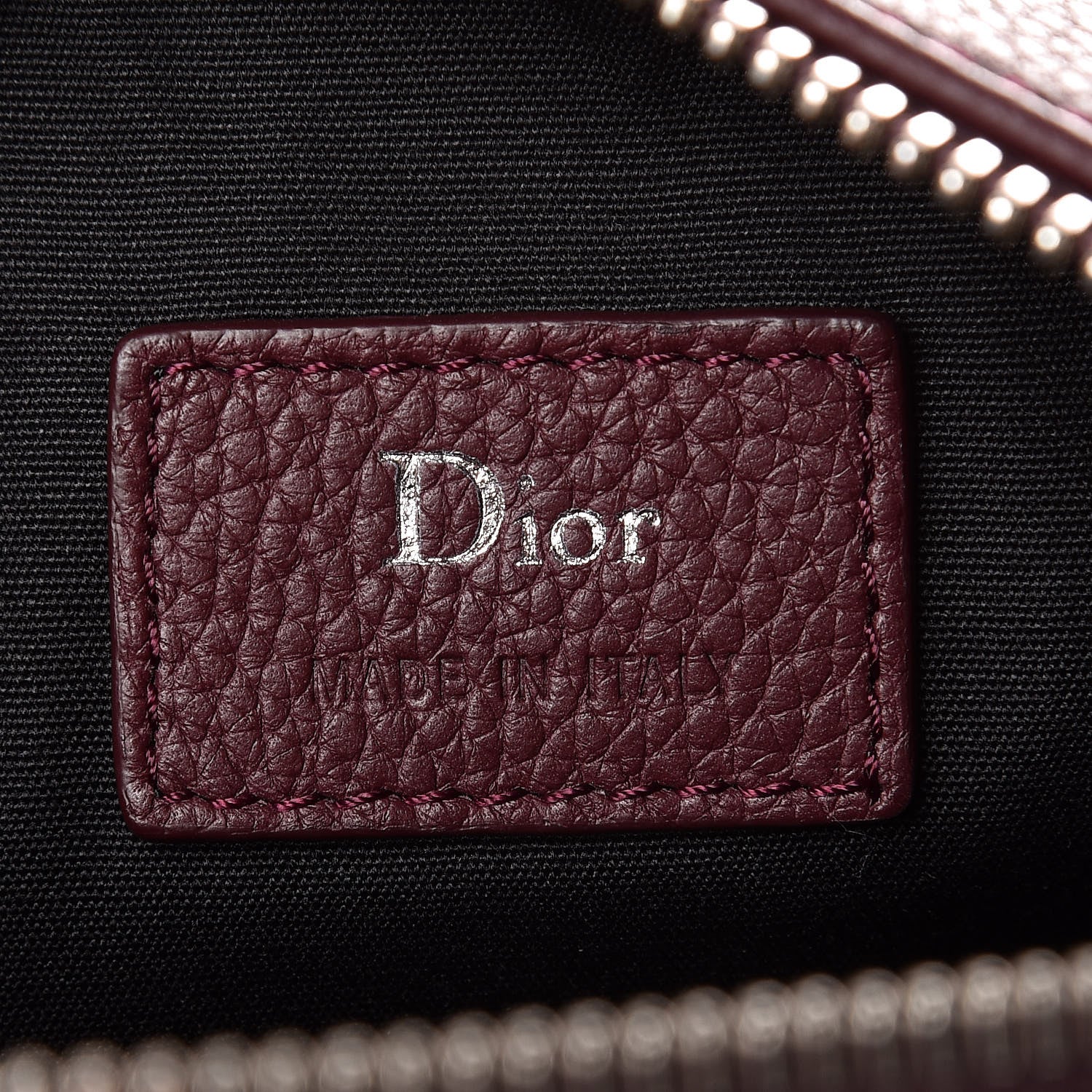 Christian Dior HOMME Grained Calfskin Mens Roller Pouch Burgundy 6 of 6