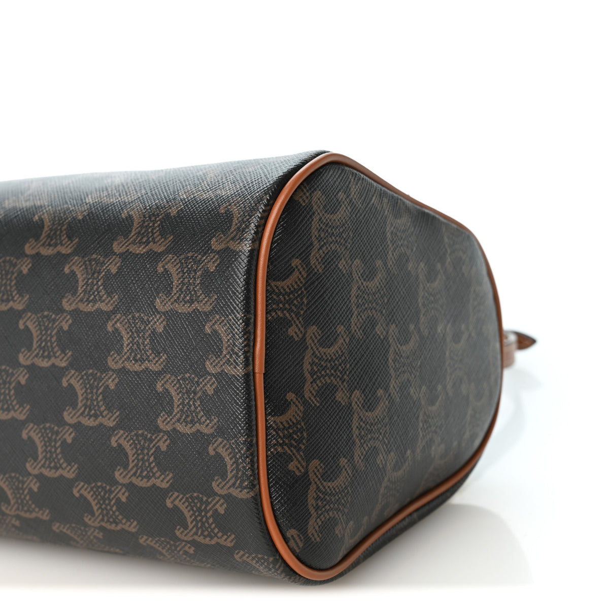 Celine Triomphe Canvas Calfskin Cylinder Bag Tan 9 of 9
