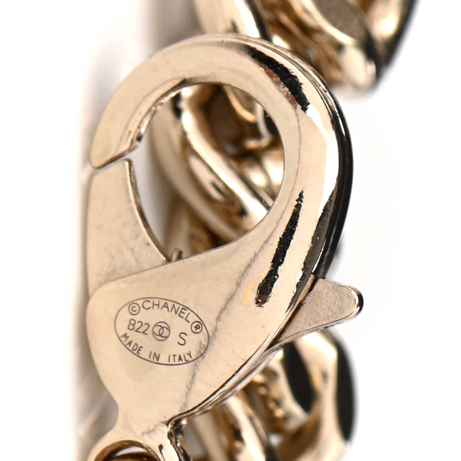 Chanel Enamel Metal Logo Choker Necklace Gold White Black 5 of 6