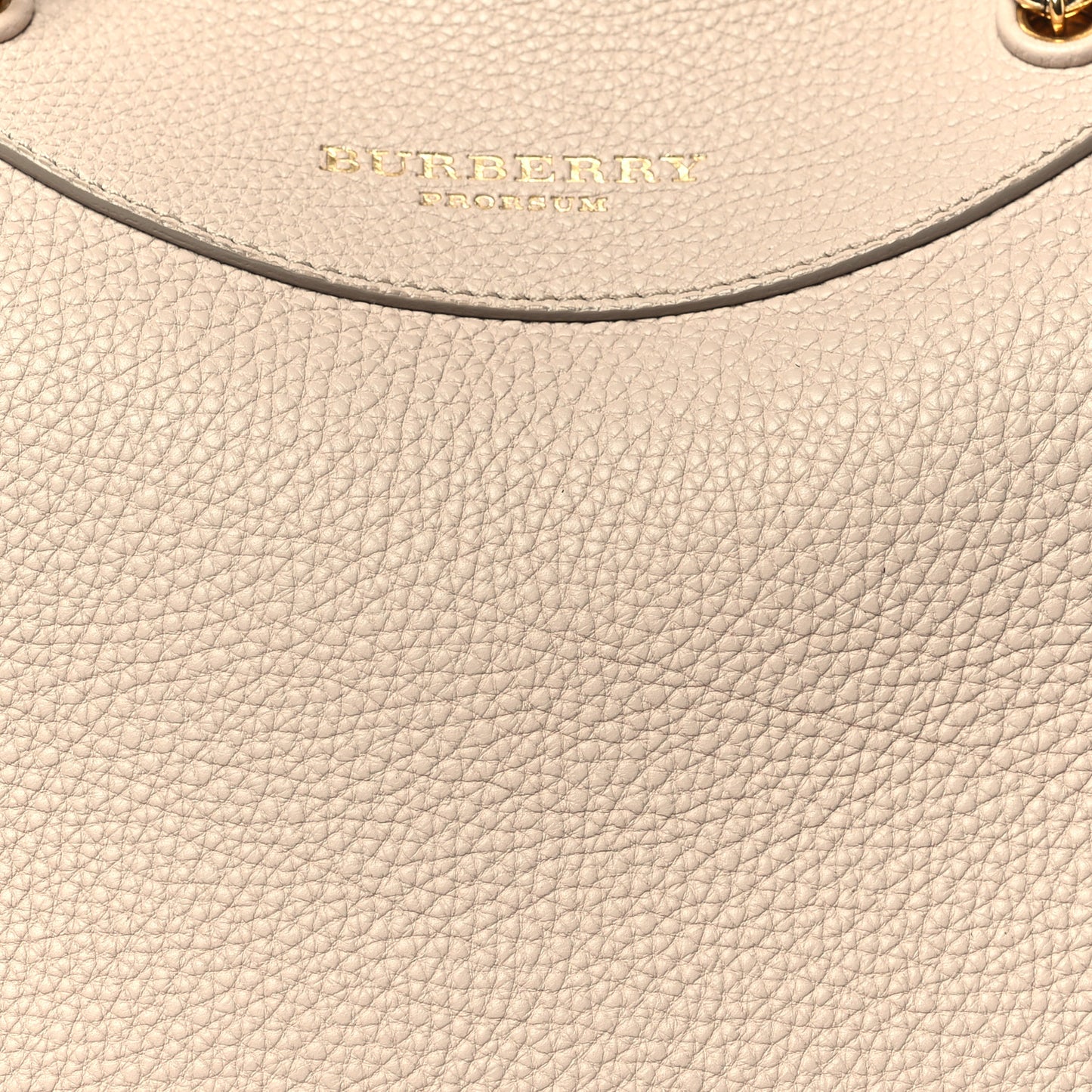 Grained Calfskin Mini Bee Bowling Bag Stone