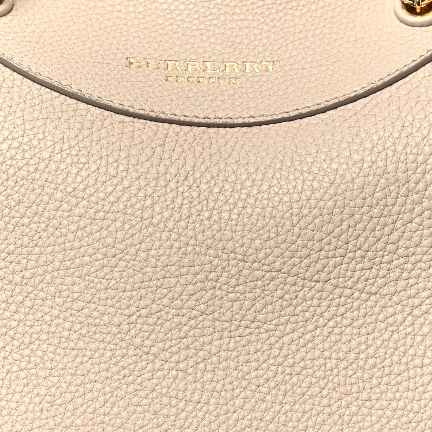 Burberry Grained Calfskin Mini Bee Bowling Bag Stone 9 of 11