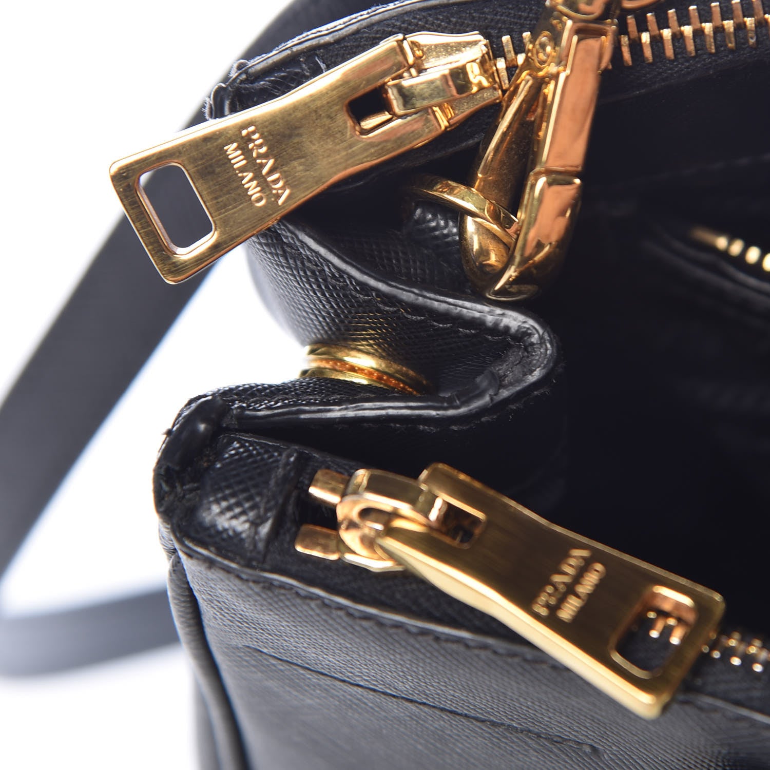Prada Saffiano Small Galleria Double Zip Tote Black 9 of 10