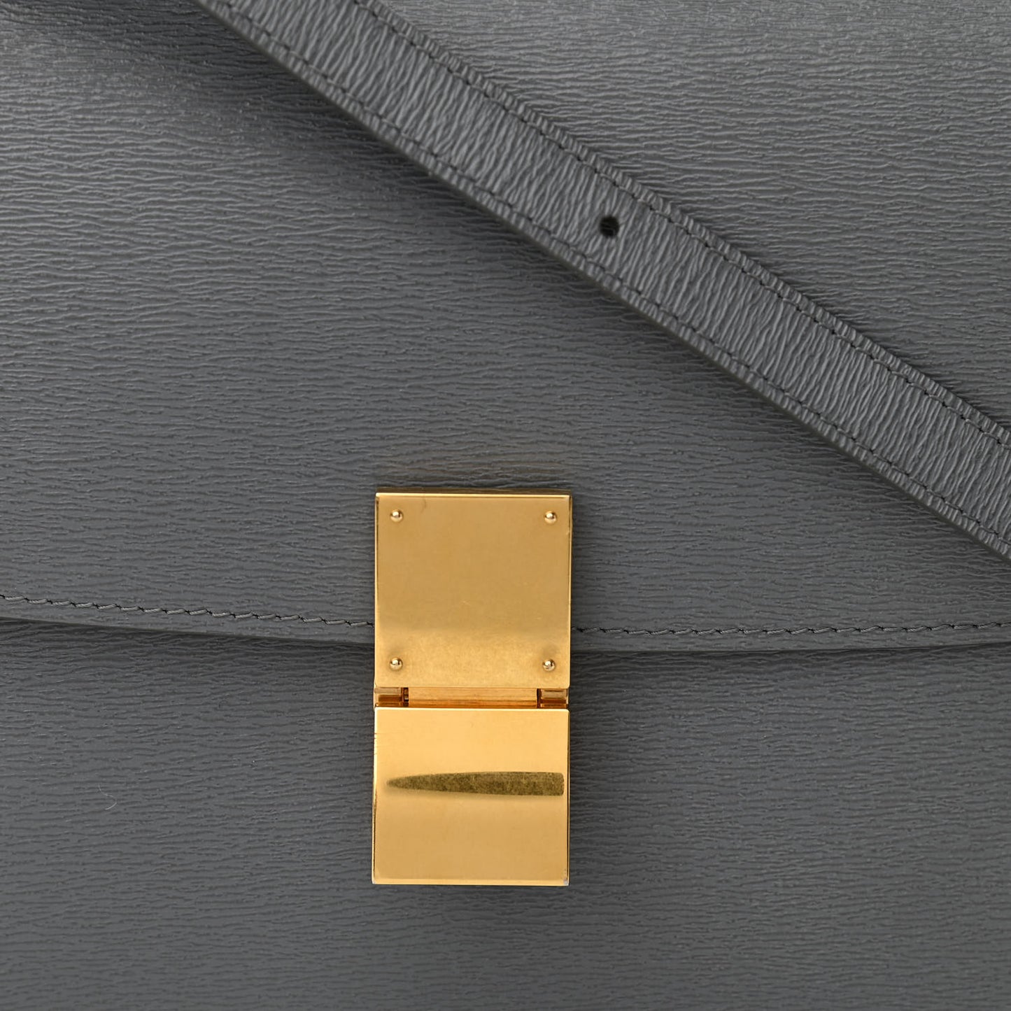 Liege Calfskin Medium Classic Box Flap Bag Medium Grey