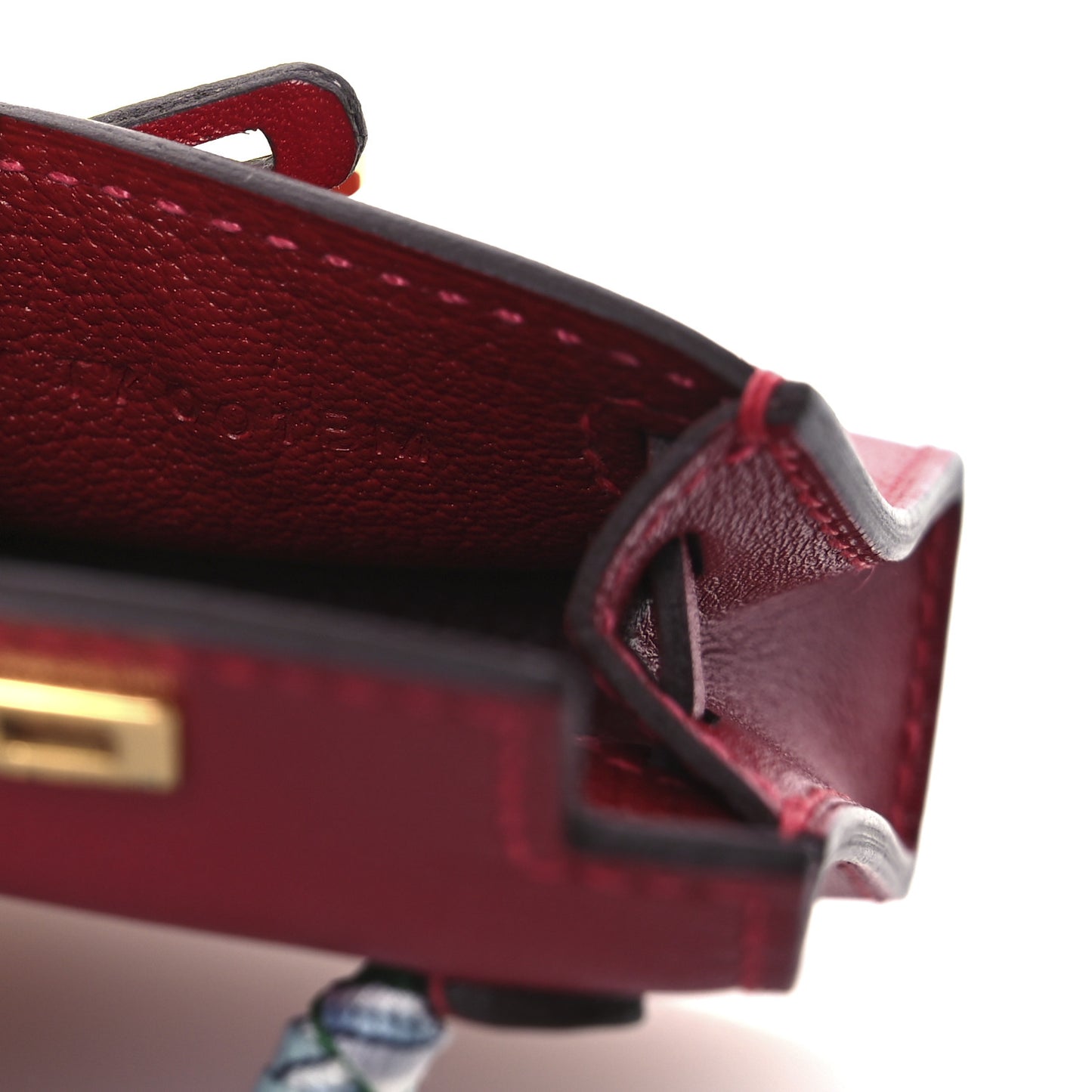 Tadelakt Mini Kelly Twilly Bag Charm Rouge Vif