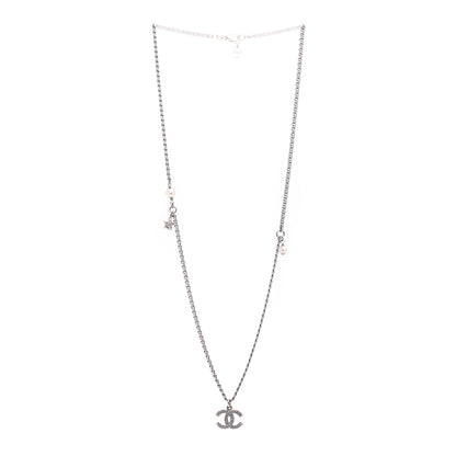 Chanel Crystal Pearl Star CC Necklace Pearly White 3 of 5