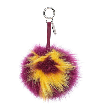 Fendi Fox Fur Shiny Nappa Bi-Color P ABCharm Bag Charm Fucsia Giallo Ciclamino 1 of 4