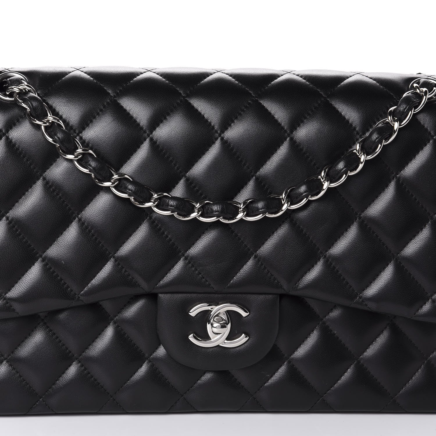 Chanel Lambskin Quilted Jumbo Double Flap Black 10 of 10