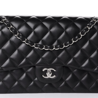 Chanel Lambskin Quilted Jumbo Double Flap Black 10 of 10