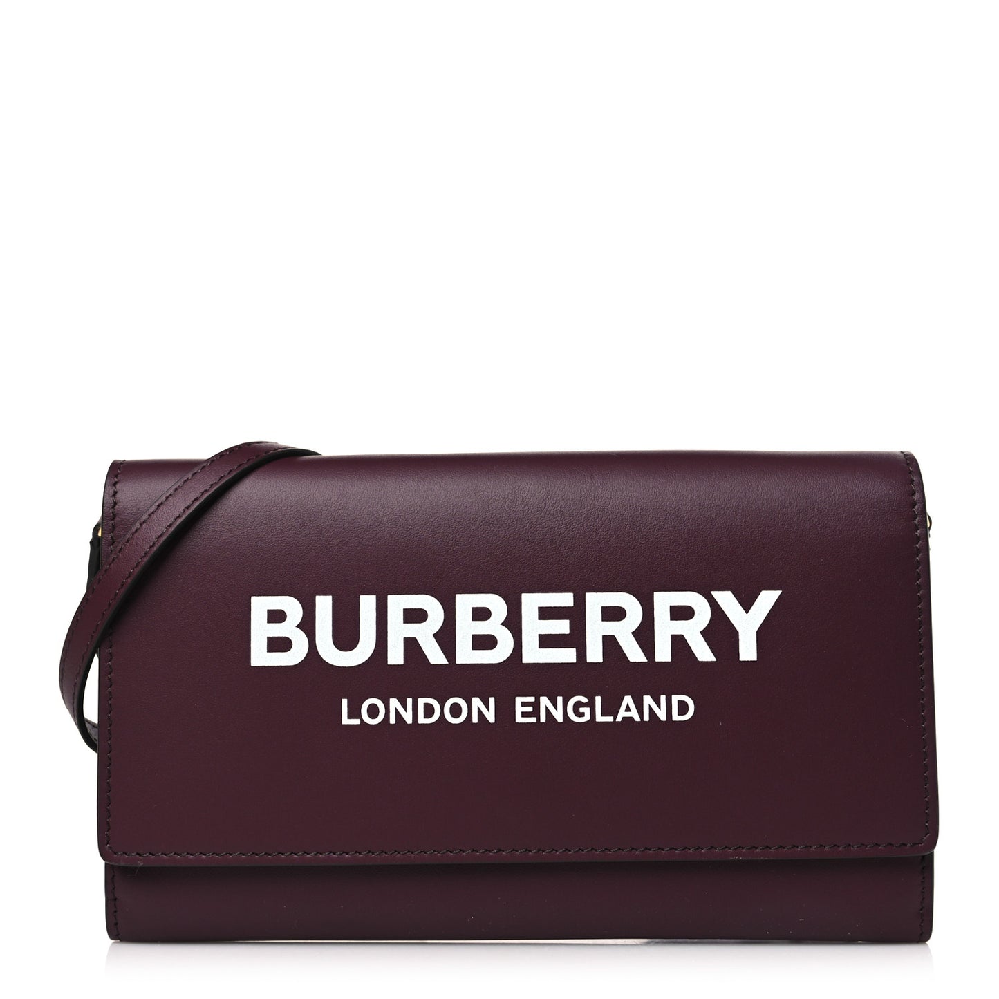 Calfskin Logo Hazelmere Wallet With Detachable Strap Deep Maroon