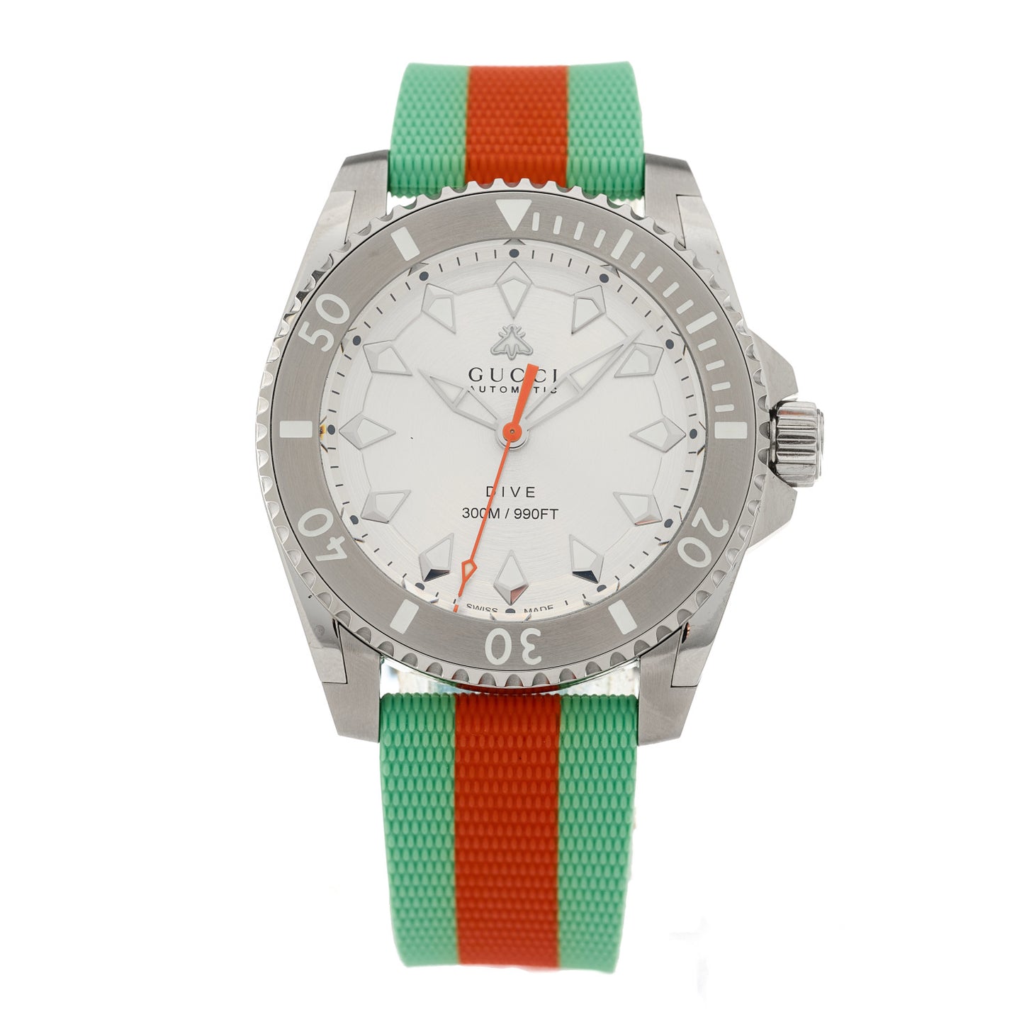 Stainless Steel Fabric 40mm Dive Automatic Watch Silver