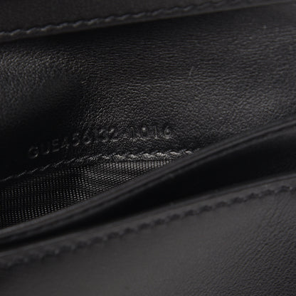 Saint Laurent Calfskin Love Patchwork Compact Zip Around Wallet Black 6 of 8