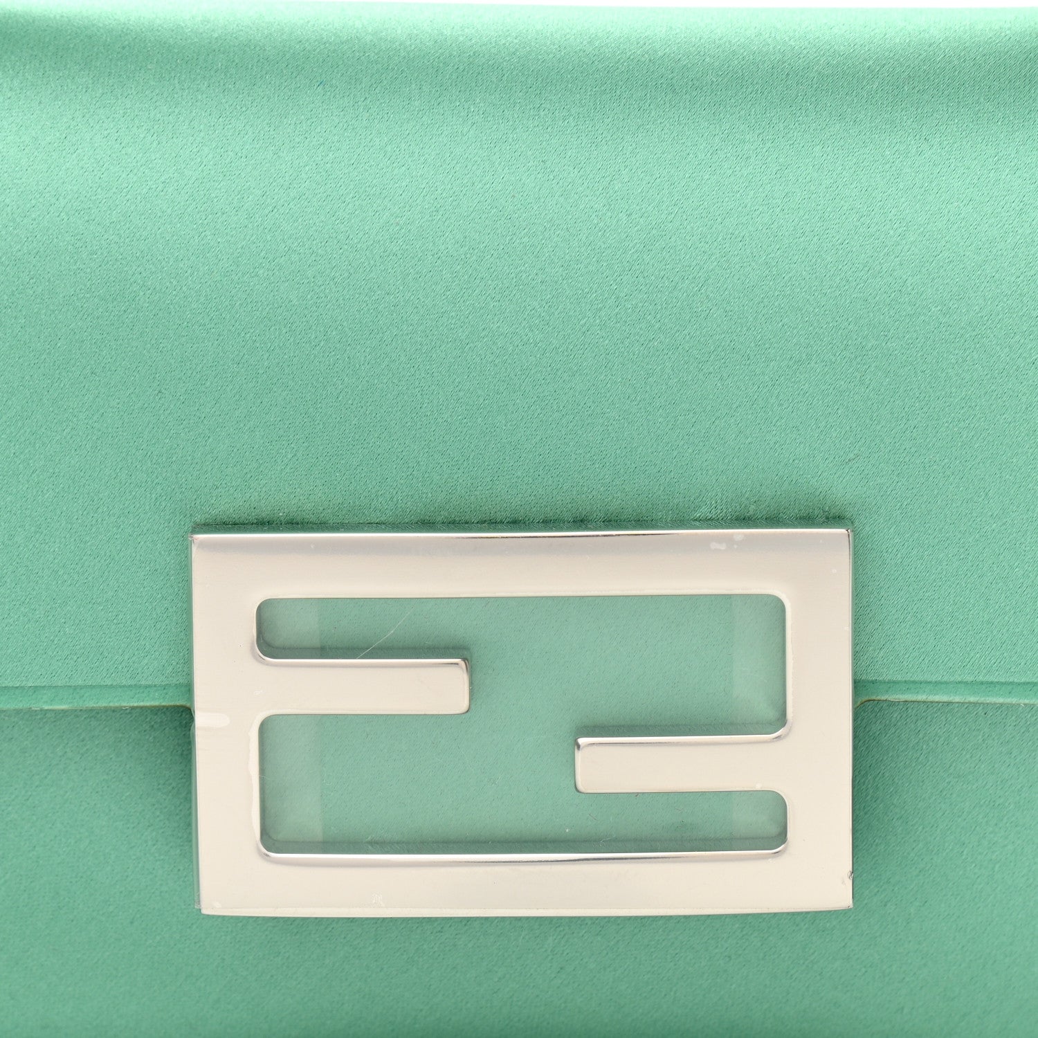 Fendi Silk Satin Phone Baguette Spring Turquoise 7 of 9