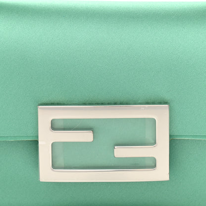 Fendi Silk Satin Phone Baguette Spring Turquoise 7 of 9