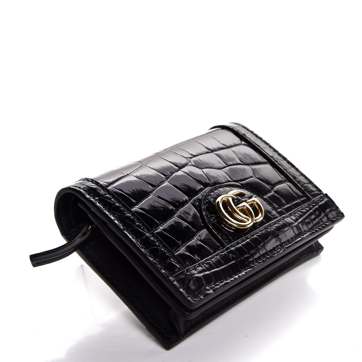 Crocodile GG Marmont Card Case Black