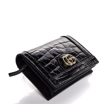 Gucci Crocodile GG Marmont Card Case Black 4 of 7