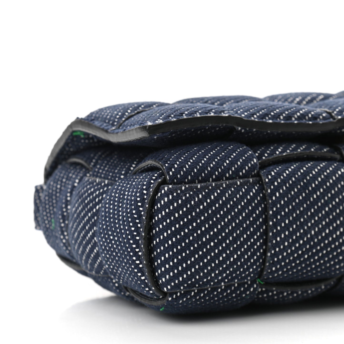 Denim Maxi Intrecciato Padded Cassette High Frequency Crossbody Bag Indigo