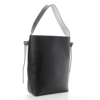 Celine Shiny Smooth Calfskin Small Twisted Cabas White Black 4 of 7