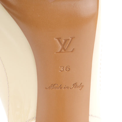 Louis Vuitton Patent Damier Azur Saint Honore Slingback Heels 36 Ivory 7 of 9