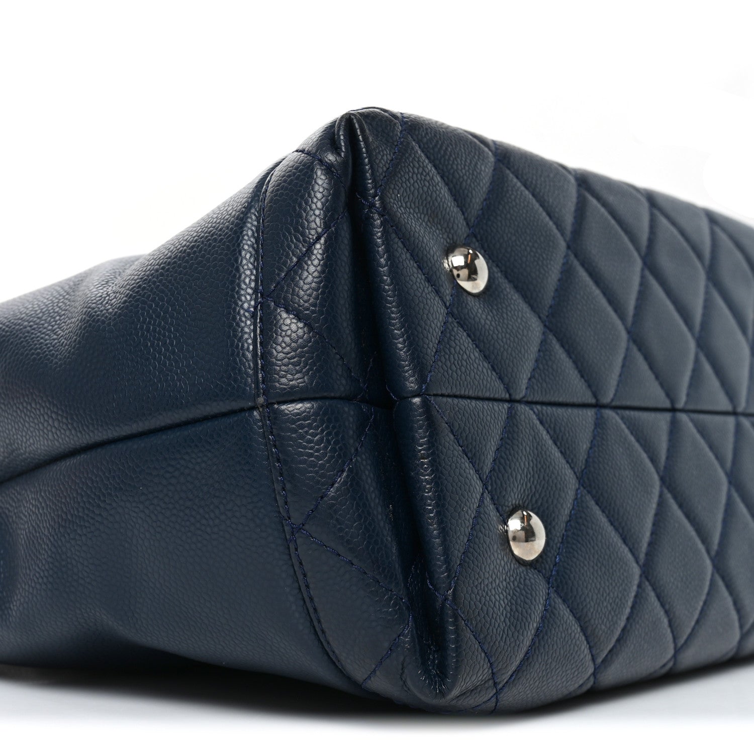 Chanel Soft Caviar CC Medium Top Handle Tote Navy Blue 9 of 12