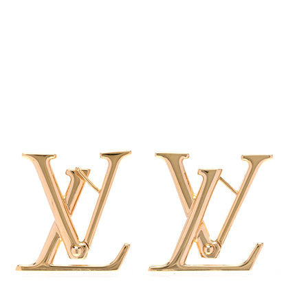 Louis Vuitton Metal Macro LV Earrings Gold 1 of 5