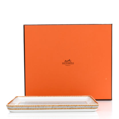 Hermes Porcelain Mosaique au 24 Gold Sushi Plate 7 of 7