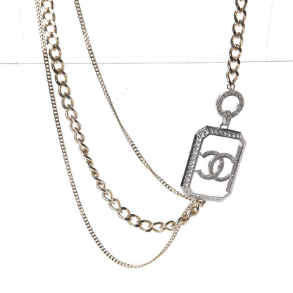Chanel Crystal Chain CC Multi Strand Necklace Gold 4 of 7