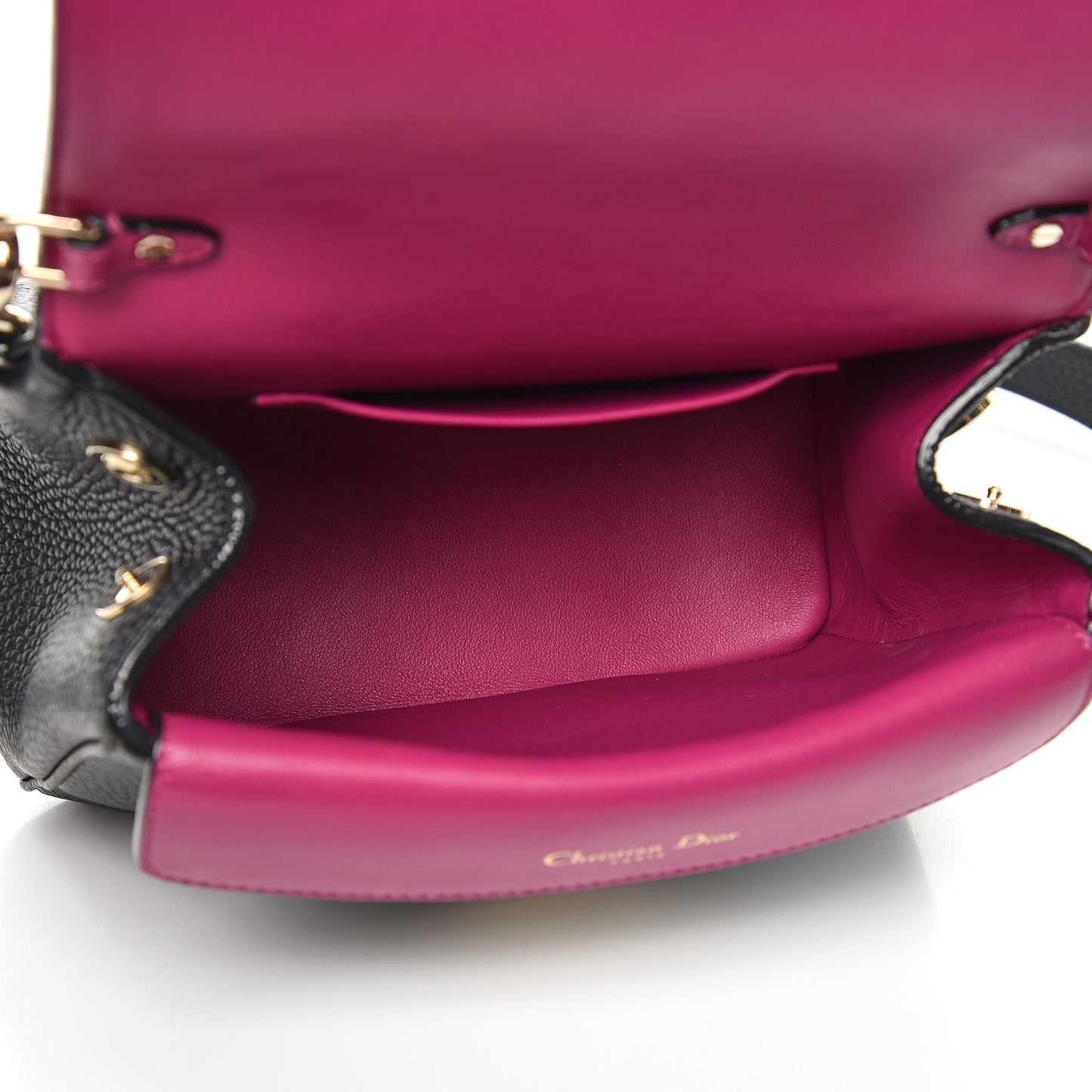 Bullcalf Mini Be Dior Flap Black Fraise