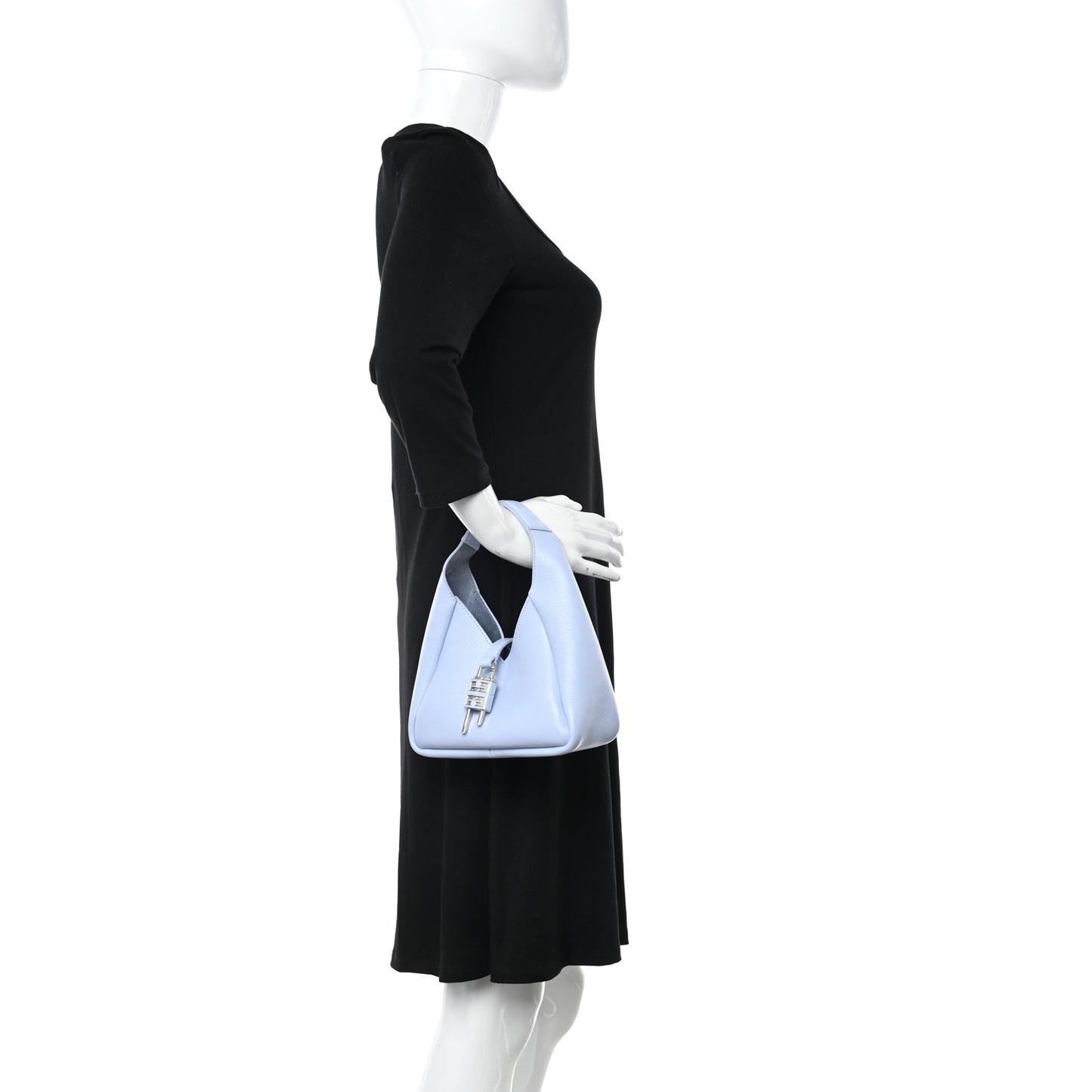 Textured Calfskin Mini G Hobo Cloud Blue