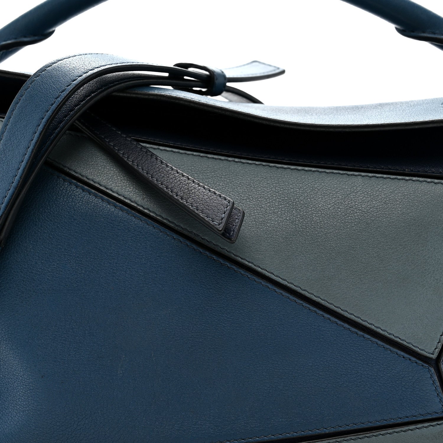Loewe Calfskin Medium Puzzle Bag Marine Stone Steel Blue 9 of 17