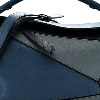 Loewe Calfskin Medium Puzzle Bag Marine Stone Steel Blue 9 of 17
