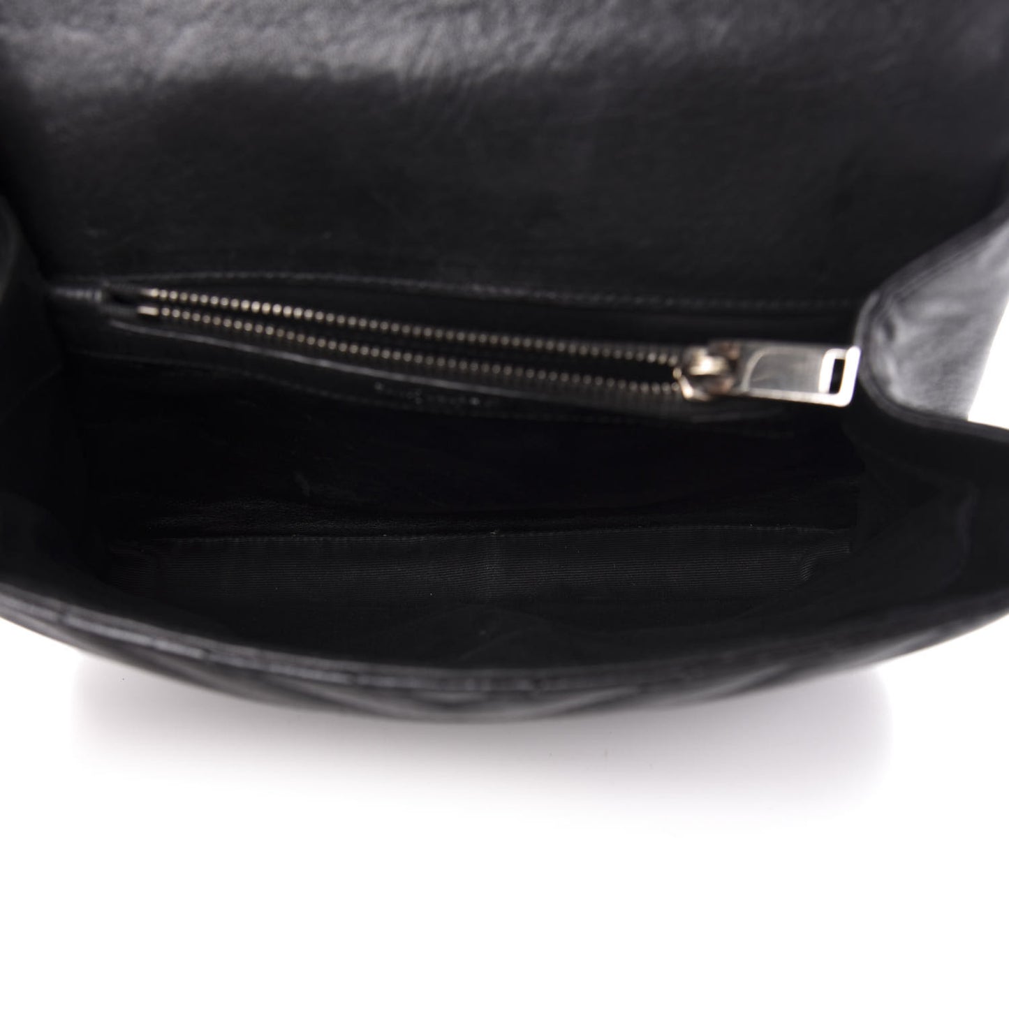 Sheepskin Matelasse Chevron Monogram Medium College Bag Black