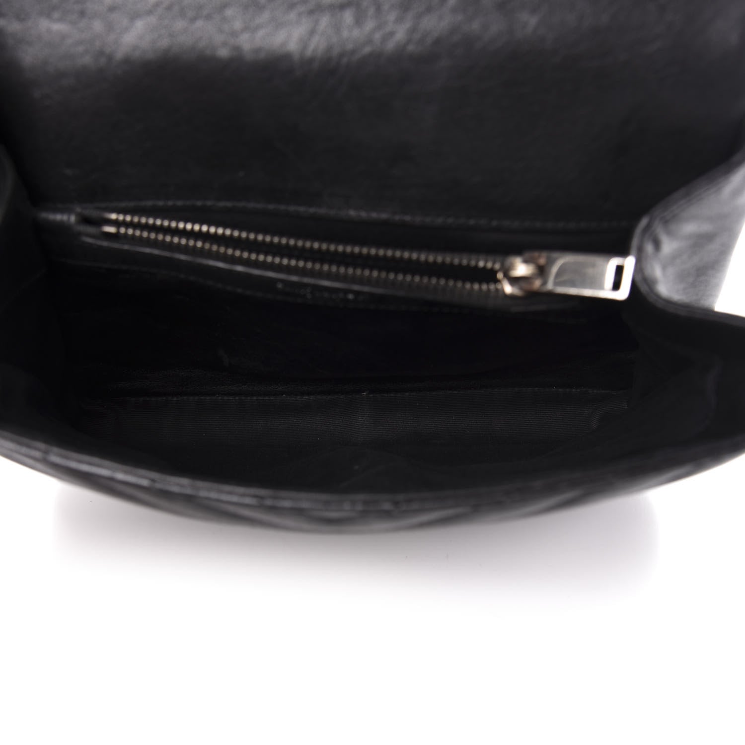 Saint Laurent Sheepskin Matelasse Chevron Monogram Medium College Bag Black 6 of 16