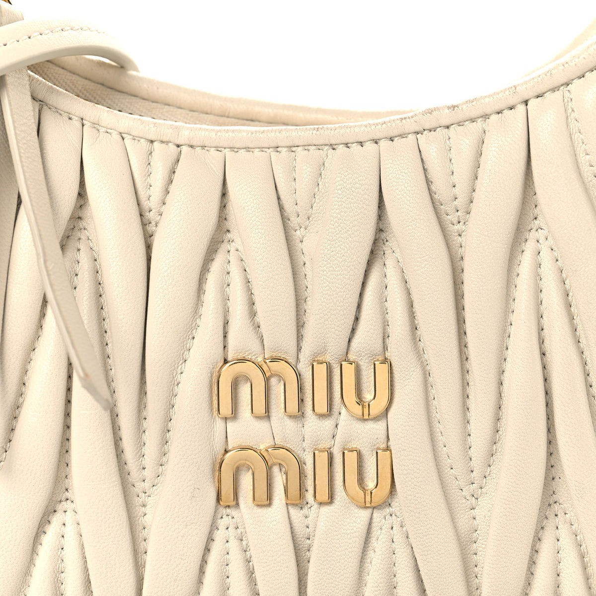 Miu Miu Nappa Matelasse Small Wander Hobo White 6 of 8