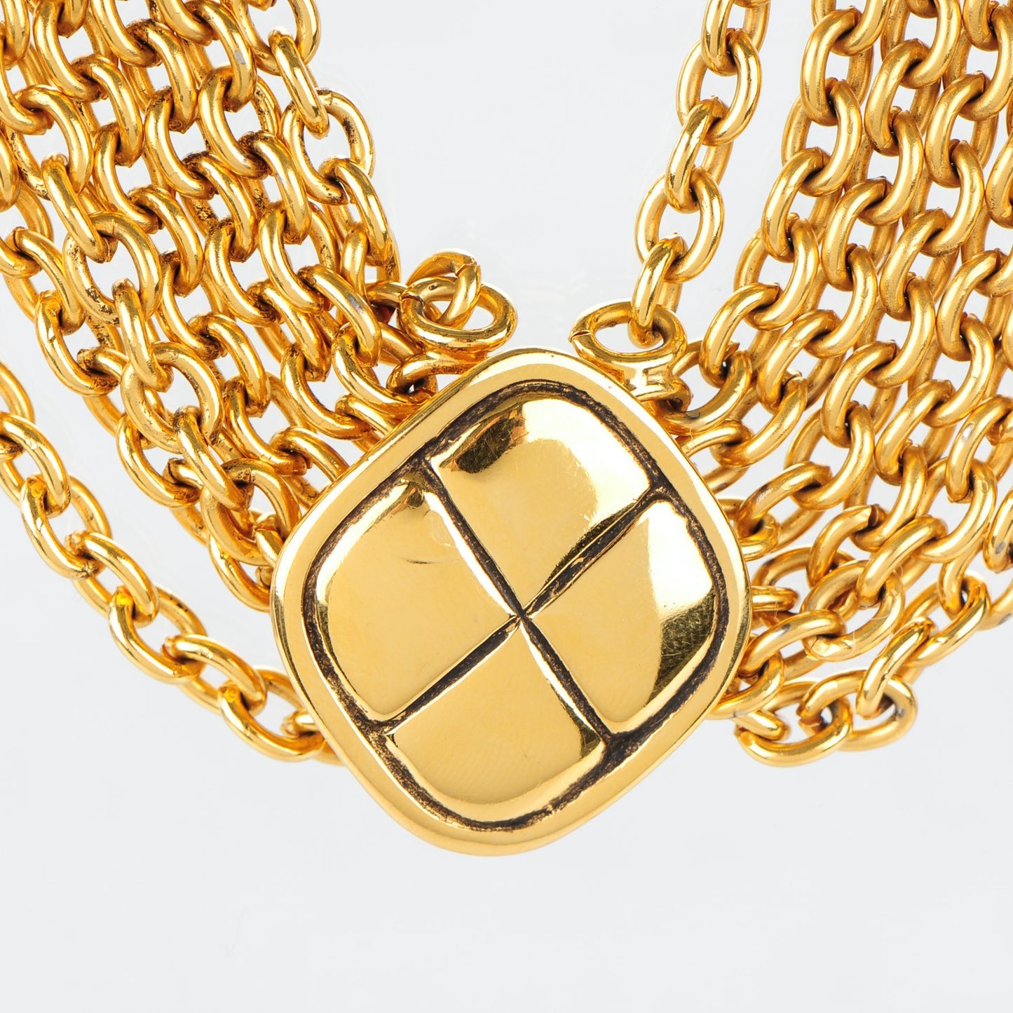 Multi Strand Chain Short Necklace Gold
